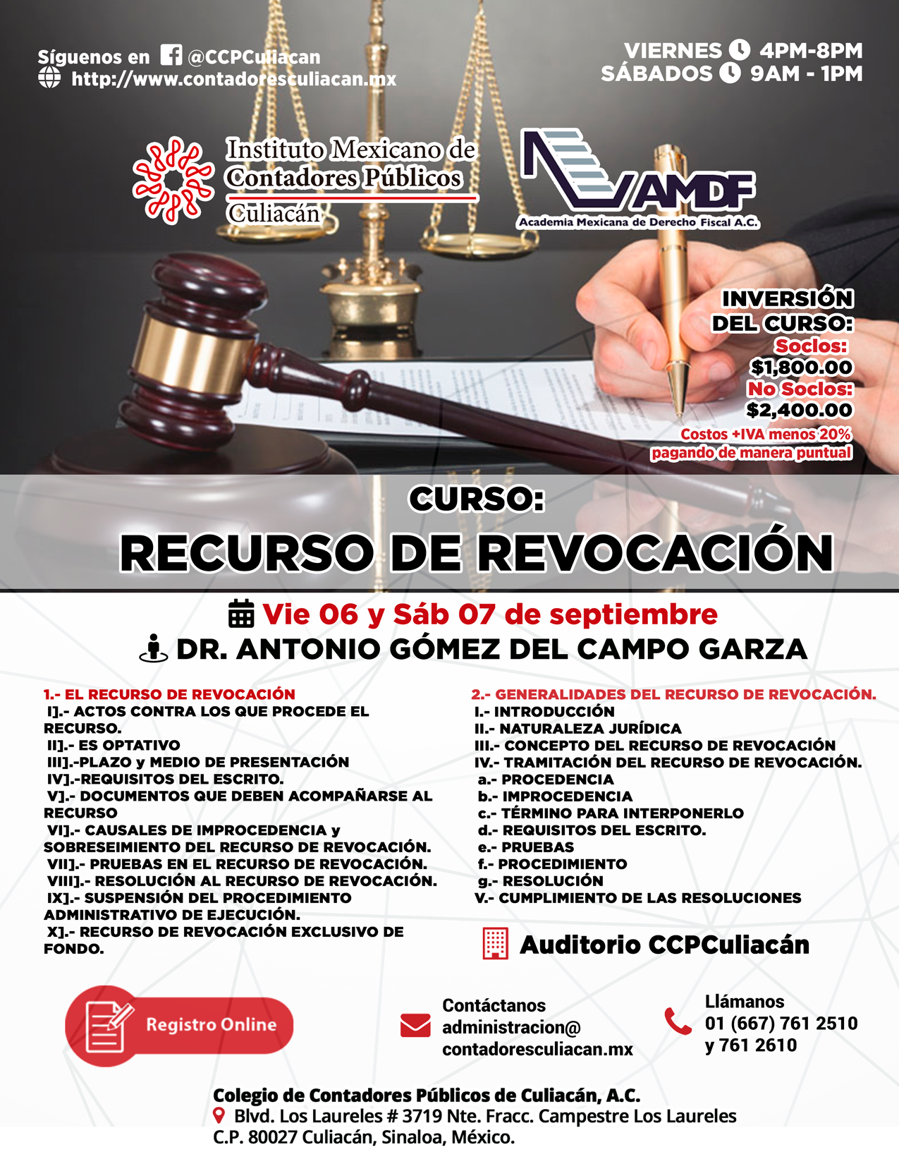 Publicidad CURSO RECURSO DE REVOCACIÓN
