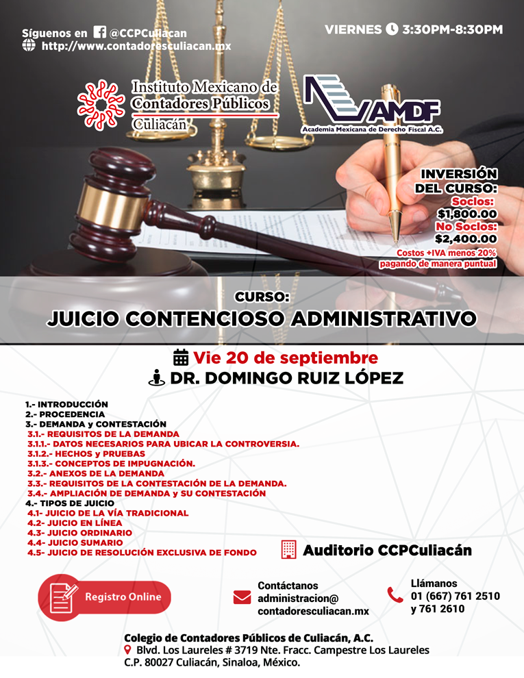 Publicidad CURSO JUICIO CONTENCIOSO ADMINISTRATIVO